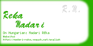 reka madari business card