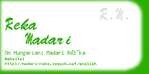 reka madari business card